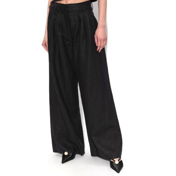 Posse Black Linen Trousers Size L - Picture 1 of 9